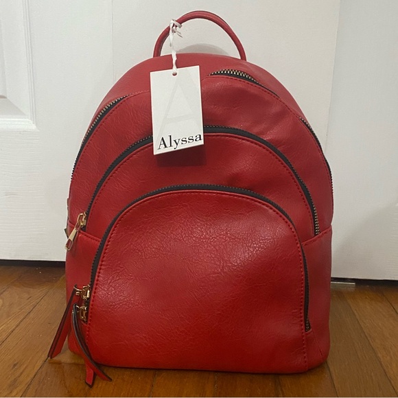 NWT ALYSSA Red Vegan Women\'s Backpack